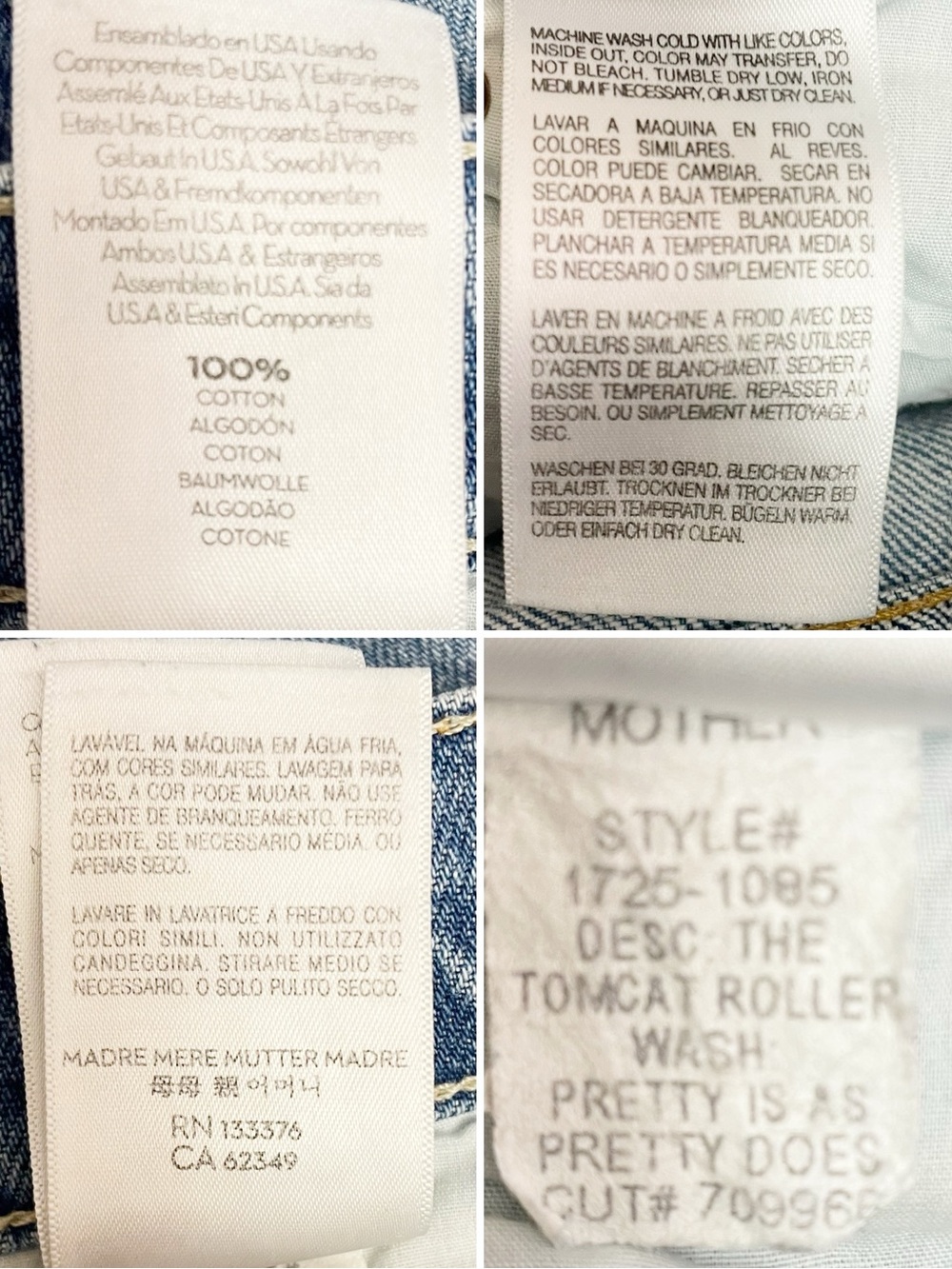 MOTHER Superior The Tomcat Roller Jeans Sz 29 Pretty Is As Pretty Does Wide Leg - Picture 15 of 16